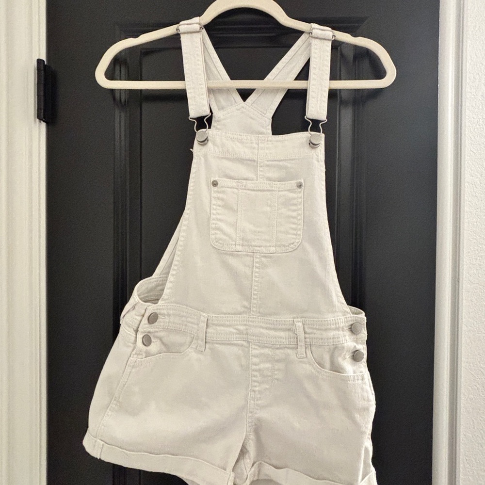 No Boundaries White Denim Overalls